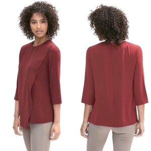 M.M. LaFleur The Bourgeois Blouse Size XL Red Wine